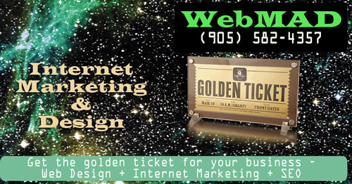 Web Design Oakville Burlington Ontario Canada Golden Ticket